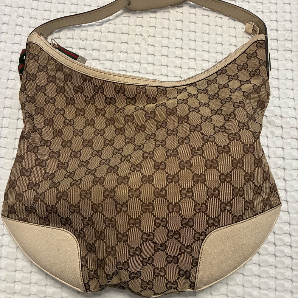 Gucci Brown and Cream Shoulder Bag